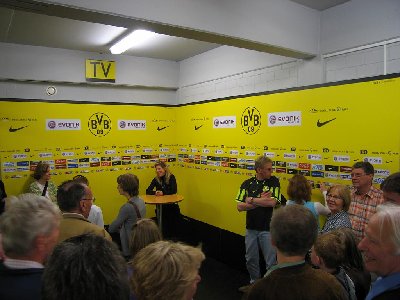 Der Presseraum.